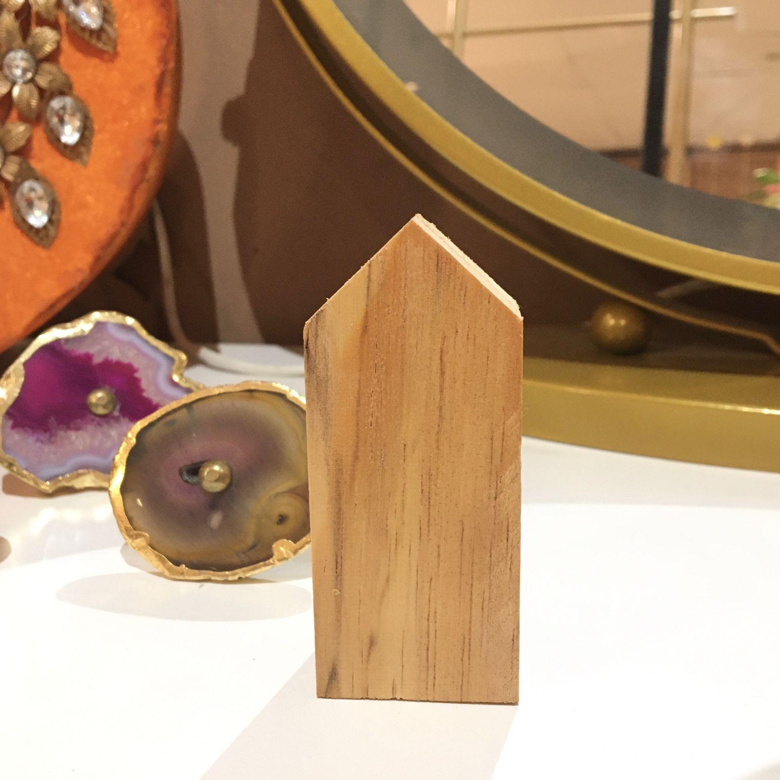 Wood Photo Stands/Place Card Holder/Little Wood House Desk Accessory Set Of 2 By Miza - Ouch Cart