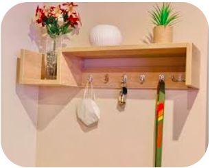 MDF Wall Mounted Key Hooks Shelf By Miza - Ouch Cart