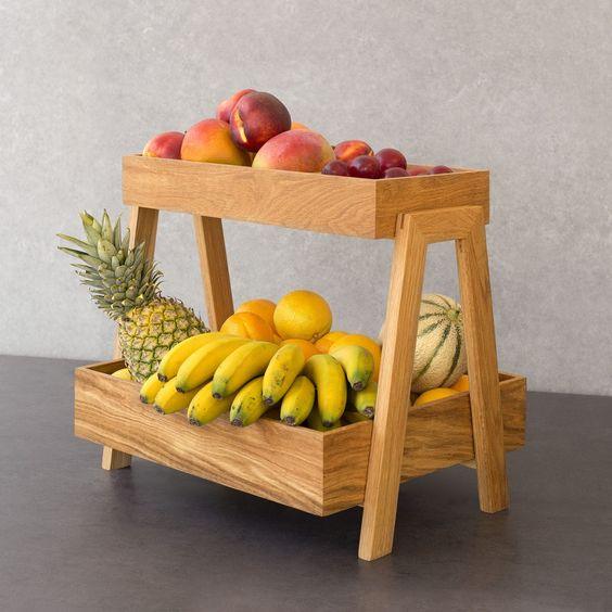 Ladder Wooden Fruit/Vegetable Serving Baskets By Miza - Ouch Cart