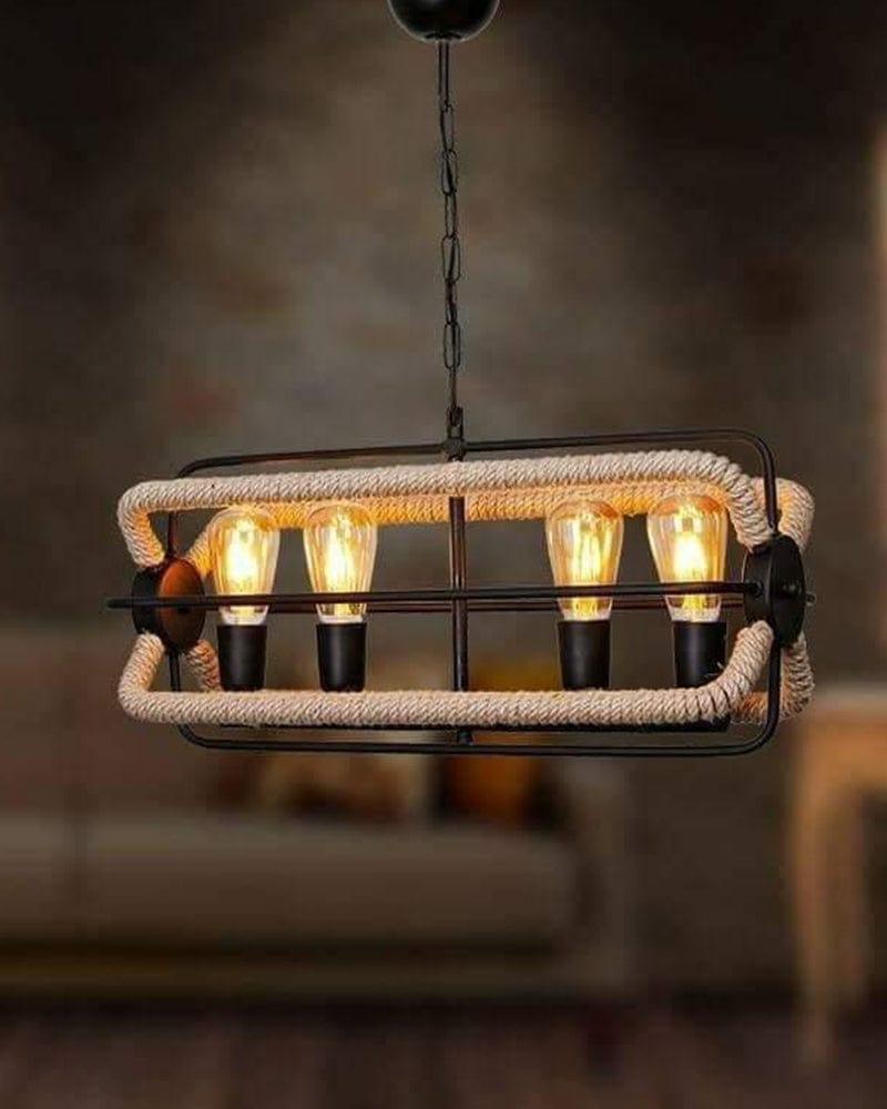 Black Metal Hanging Light with Bulb For Home Decoration - Ouch Cart