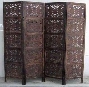 Wood Partition,Wooden Handcrafted Partitions Room Dividers Separator Screen 4 Panels for Living Room Kitchen/Home & Office - Ouch Cart