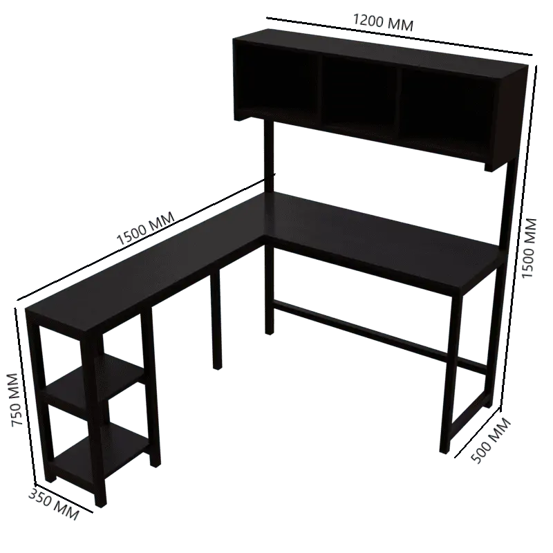 Hutch Workstation in Brown Color - Ouch Cart
