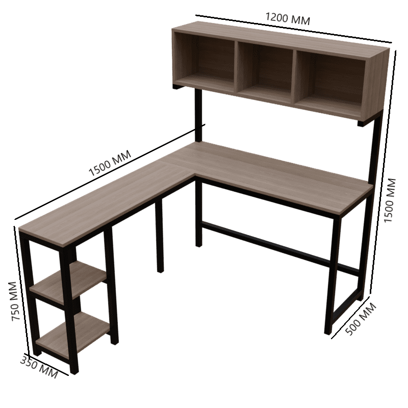 Hutch Workstation in Beech Color - Ouch Cart