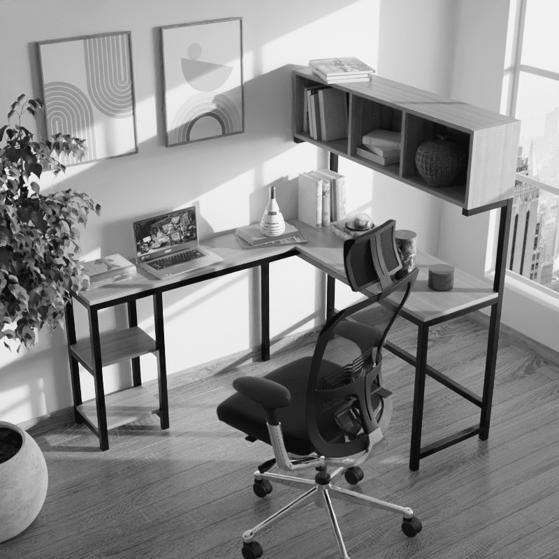 Hutch Workstation in Beech Color - Ouch Cart