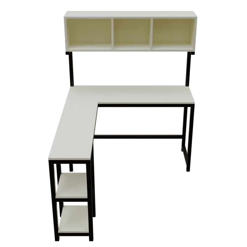 Hutch Workstation in White Color in - Ouch Cart