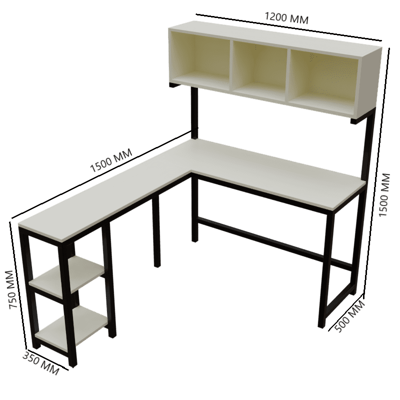 Hutch Workstation in White Color in - Ouch Cart