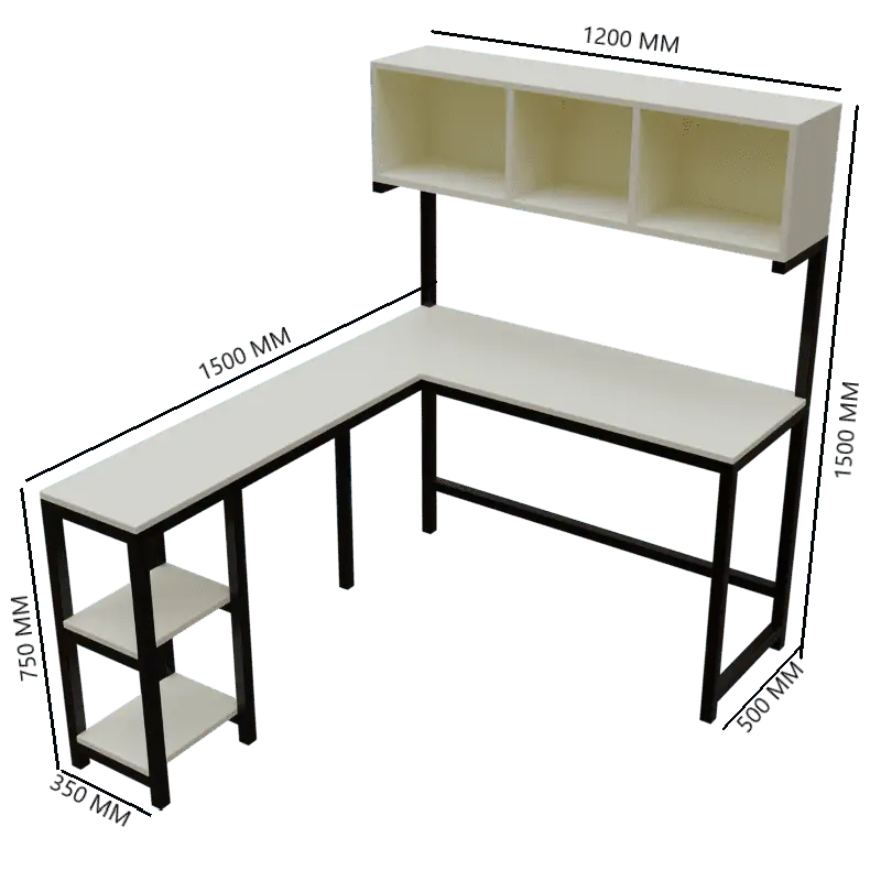 Hutch Workstation in White Color in - Ouch Cart