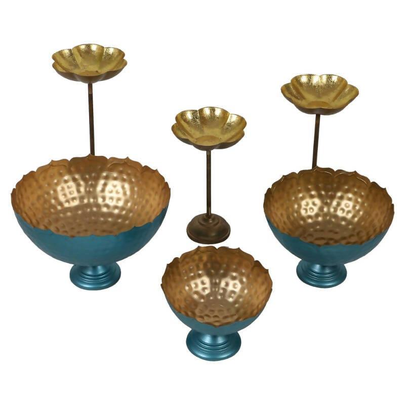 ELEGANT GREEN TAJ BOWL URLI SET OF 3. - Ouch Cart
