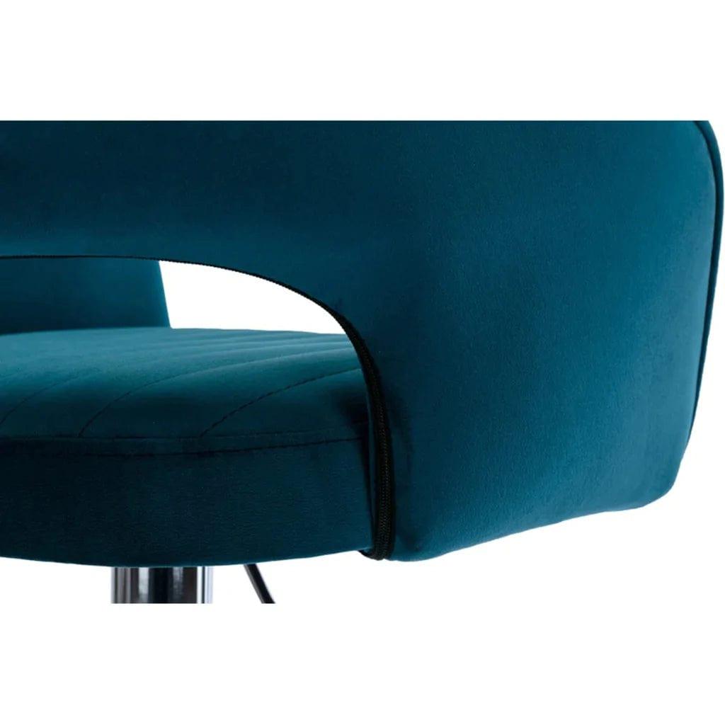 Emerald Plush Feel Velvet Adjustable Pack of 1 Bar Stool - Ouch Cart