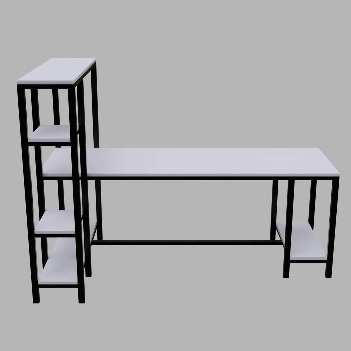 Mallium Study Table with Storage Design in White Finish - Ouch Cart