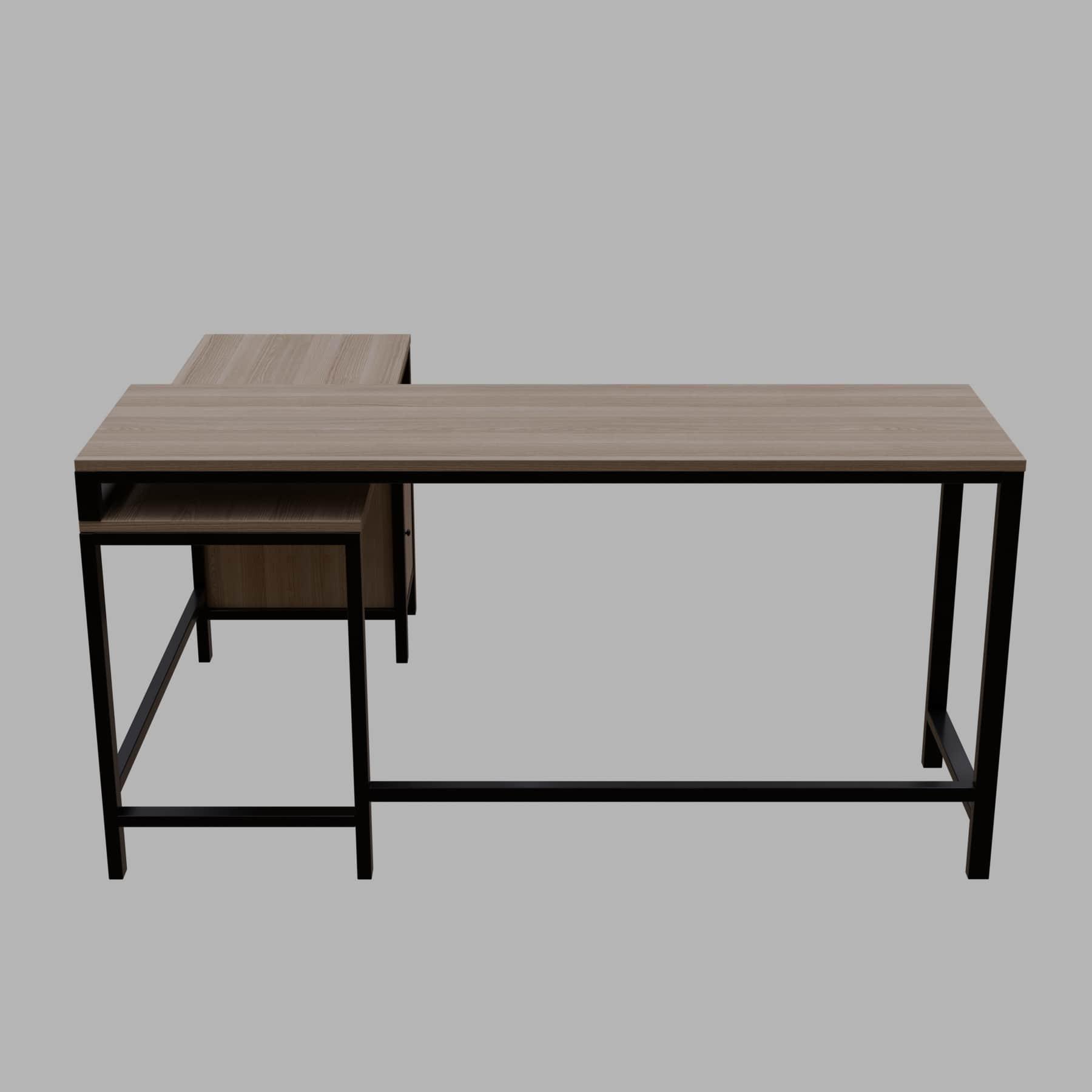 Maru l shaped Executive Desk with storage Design in wenge finish - Ouch Cart