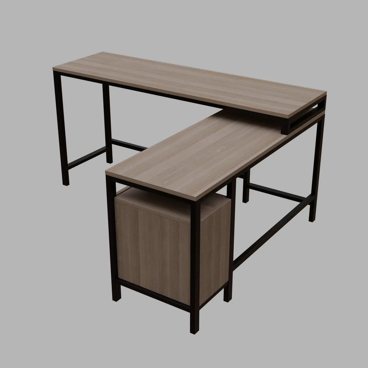 Maru l shaped Executive Desk with storage Design in wenge finish - Ouch Cart