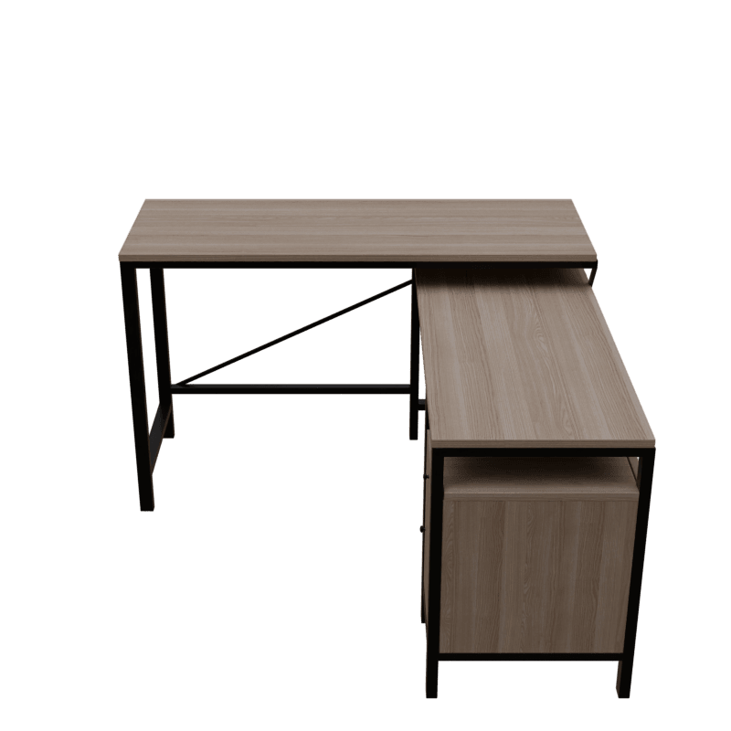 Maru l shaped Executive Desk with storage Design in wenge finish - Ouch Cart