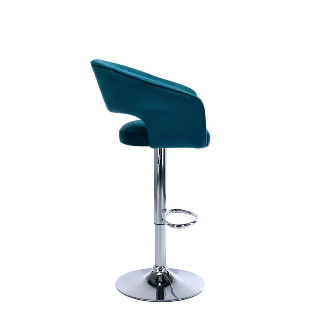 Emerald Plush Feel Velvet Adjustable Pack of 1 Bar Stool - Ouch Cart