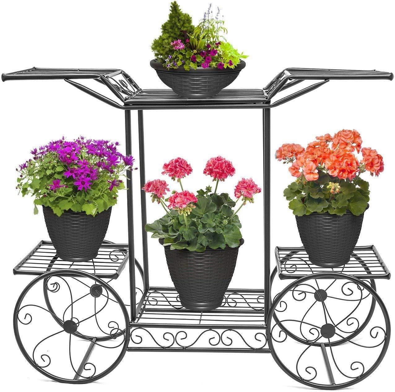 6-Tier Cart Planter Stand, Outdoor Flower Rack Flower Pot - Ouch Cart