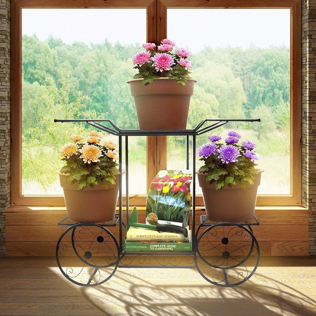 6-Tier Cart Planter Stand, Outdoor Flower Rack Flower Pot - Ouch Cart