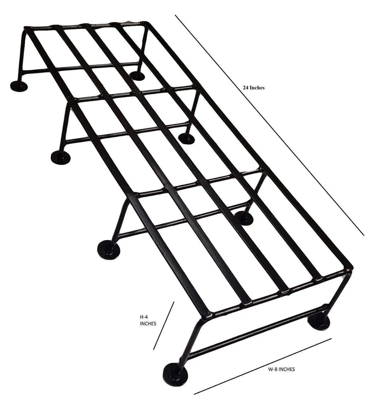 Iron Indoor/Outdoor Flower Pot/Plant Stand/Gamla Stand Heavy Duty Iron Used for Home Garden Balcony Living Room Decor (Black-Set of 4) - Ouch Cart