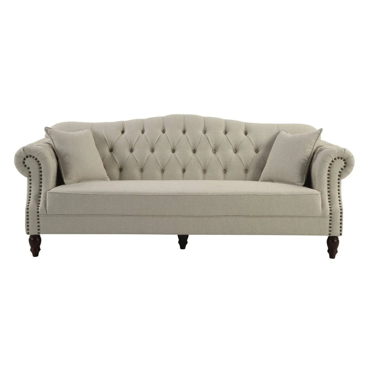 VAUCLUSE 3 SEATER FABRIC SOFA BEIGE COLOUR - Ouch Cart