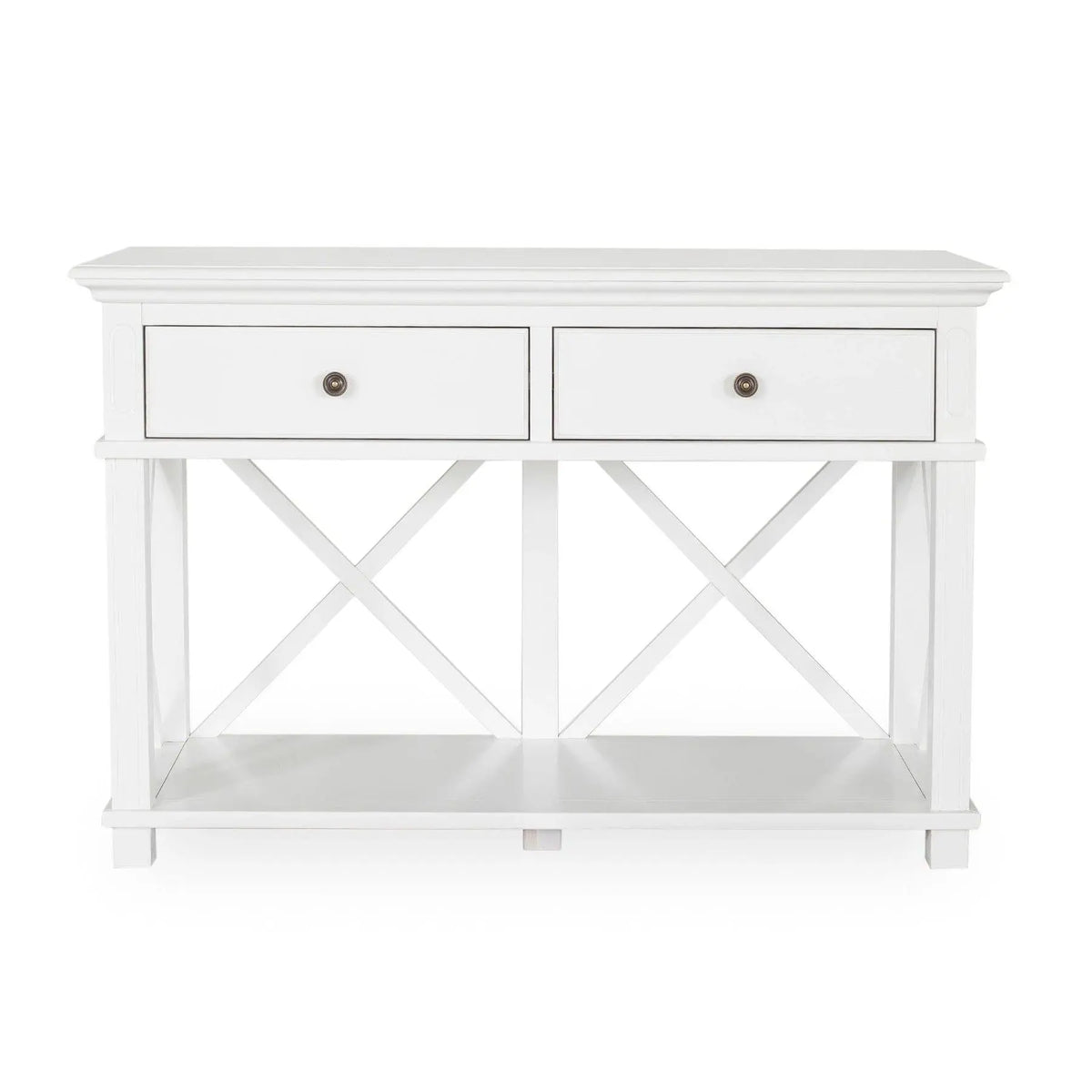 SORRENTO 2 DRAWER WHITE CONSOLE TABLE - Ouch Cart