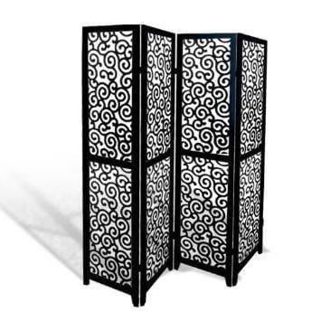 Wood Room Divider Partitions for Living Room 4 Panels - Room Separators Screen Panels Wooden Partition Room Dividers for Home & Kitchen Office - Ouch Cart