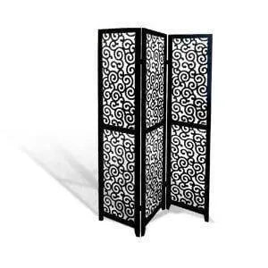 Wood Room Divider Partitions for Living Room 4 Panels - Room Separators Screen Panels Wooden Partition Room Dividers for Home & Kitchen Office - Ouch Cart