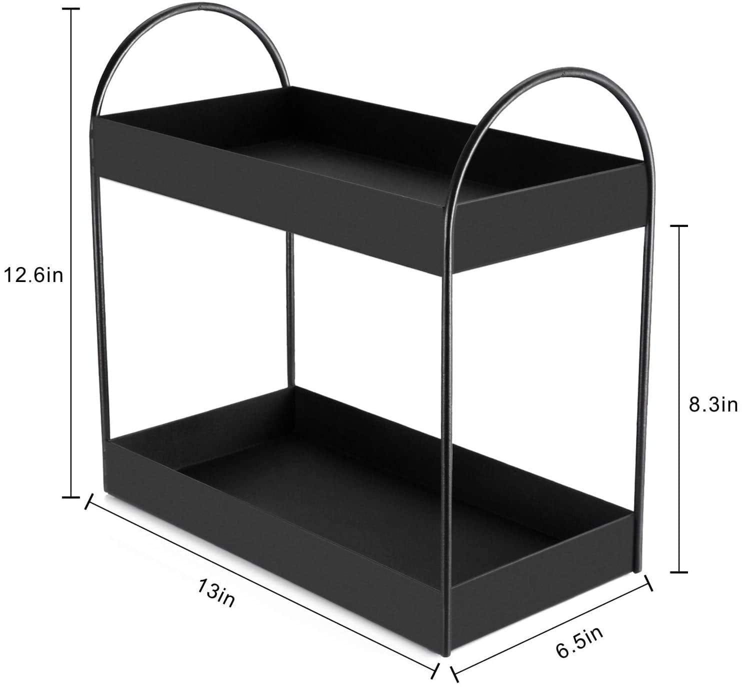 Countertop Organizer 2 Tier Counter Standing Rack Bathroom Shelf Organizer for Counter, Bathroom Kitchen Storage Organization, Kitchen Spice Rack - Ouch Cart