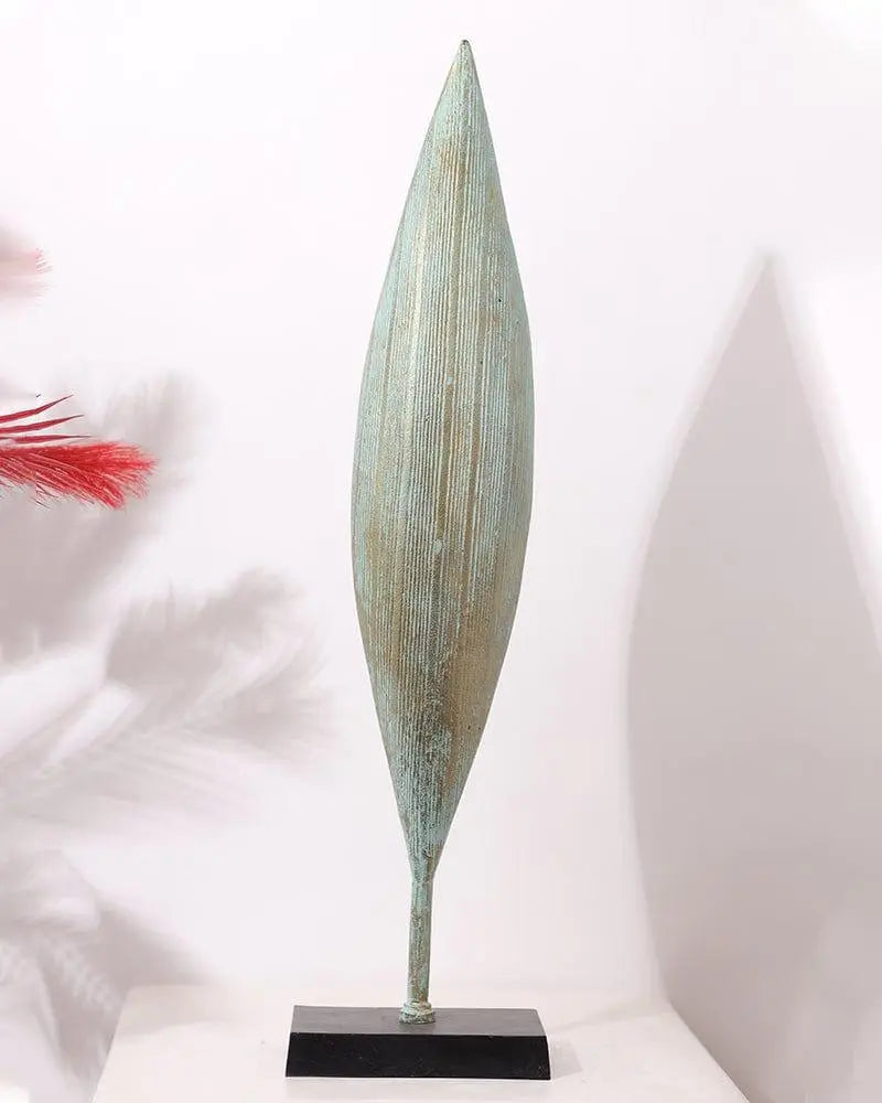 Metal Sea Green Decorative Corn Shape Table Top Showpiece For Home Decoration - Ouch Cart