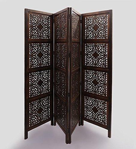 4 PANEL Wooden Partition,Wooden Handcrafted Partition/Room Divider/Separator for Living Room/Office - Ouch Cart