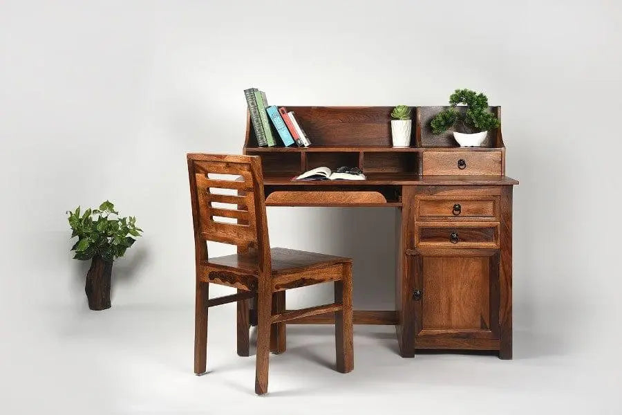 Sheesham Wood Rishyasringa Study Table Cum Shelf - Ouch Cart