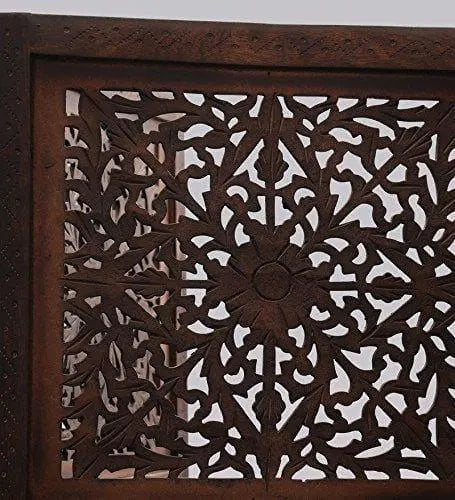 4 PANEL Wooden Partition,Wooden Handcrafted Partition/Room Divider/Separator for Living Room/Office - Ouch Cart