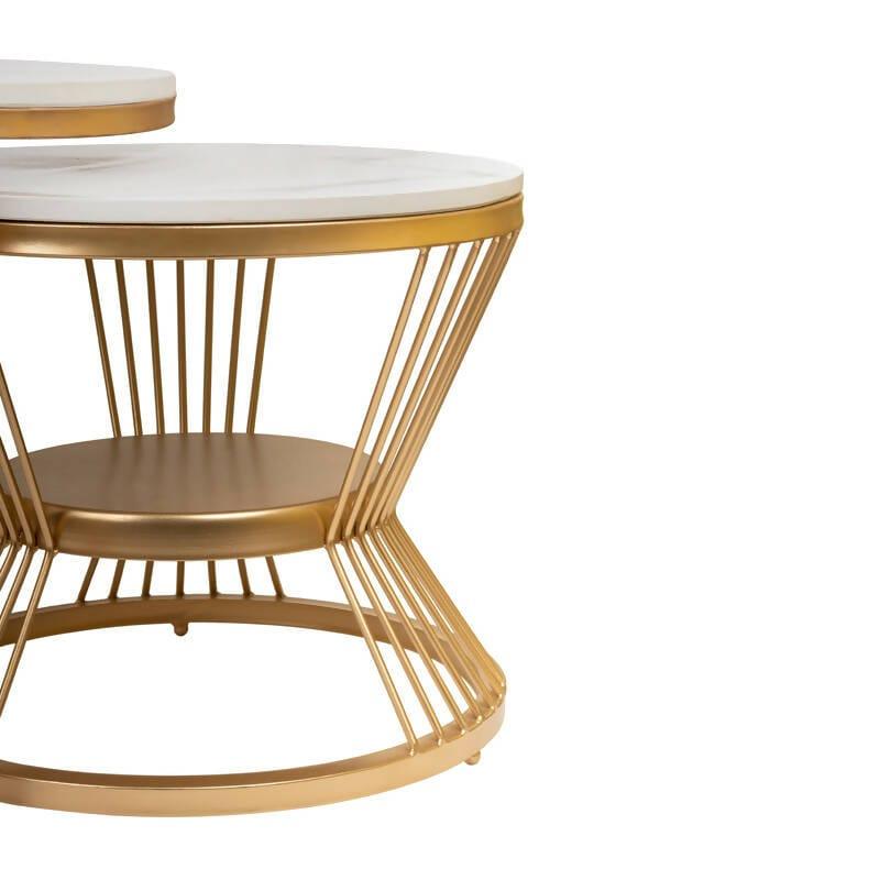 Specification: Large Table Height:- 18″ inch Marble Diameter Big :- 23″ inch Small TableHeight:- 16″ inch Marble Diameter Small:- 18″ inch Table Top :- Marble Delivery Condition – Ready to Use Table Top :- Marble Weight:- 30 kg - Ouch Cart