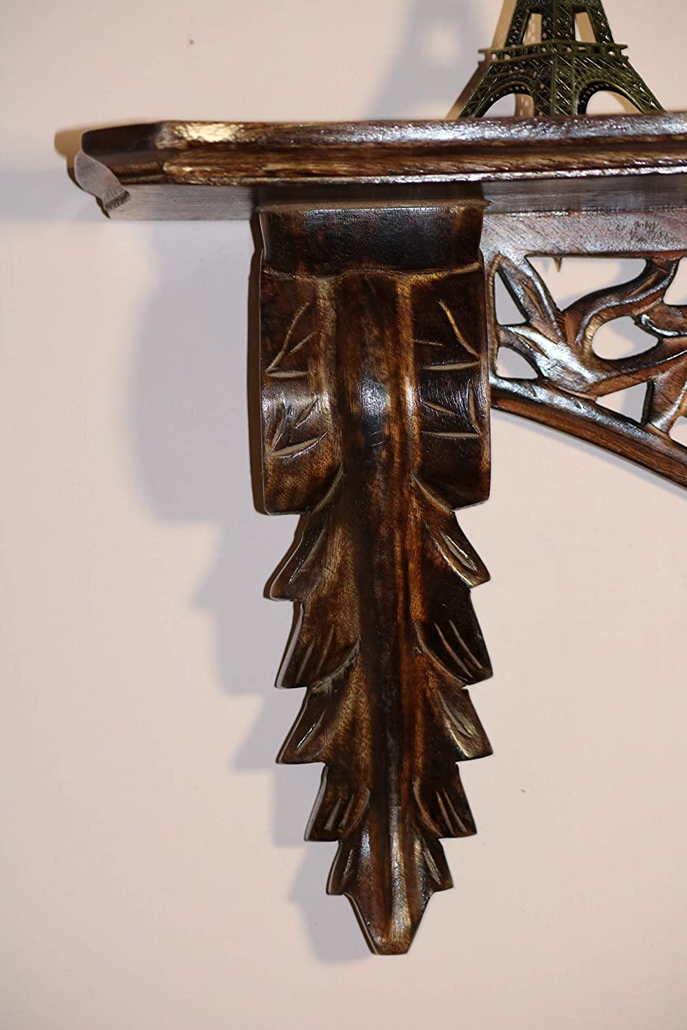 Hand Carved Wall Shelf for Living Room - Ouch Cart