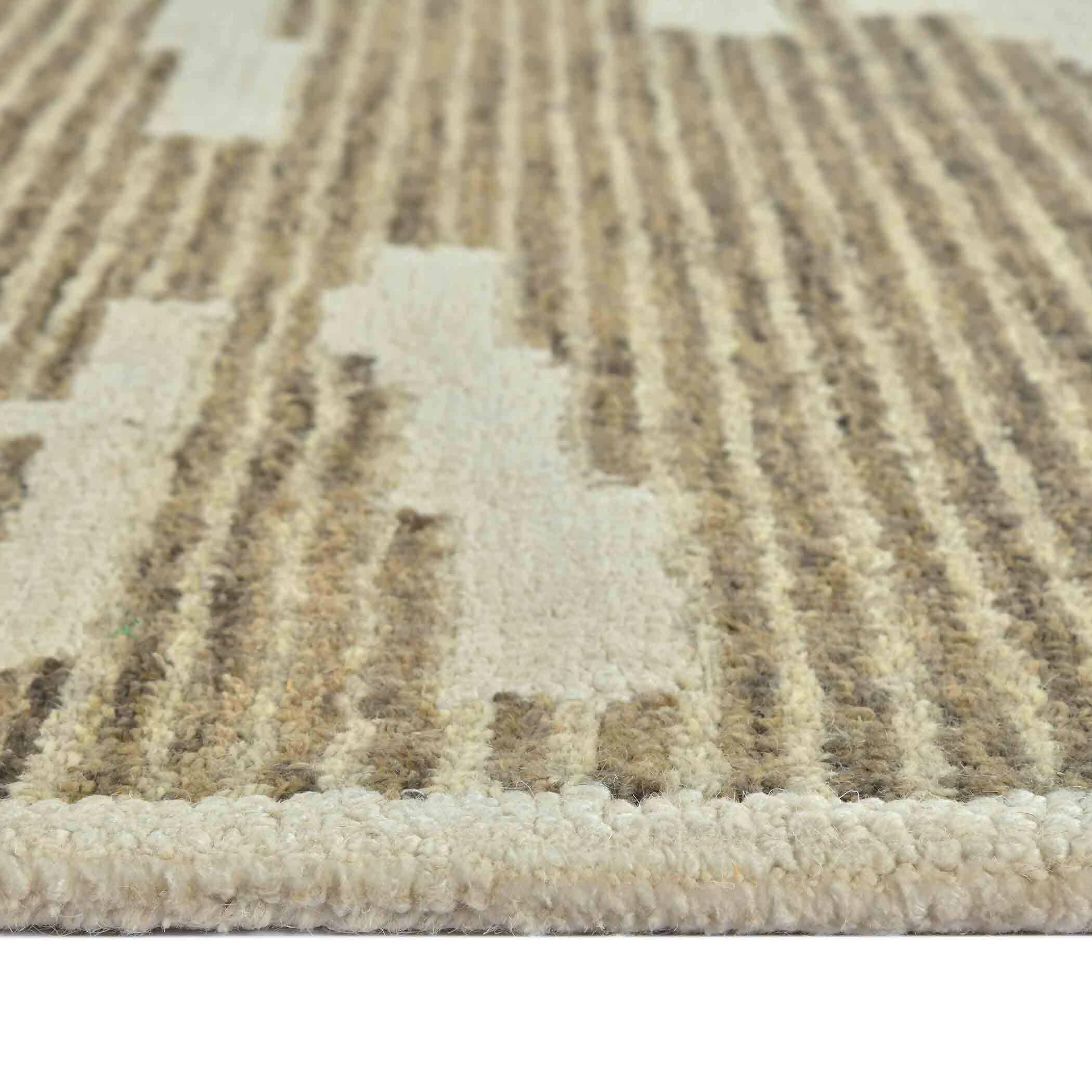Beige Wool Chicago 8x10 Feet Hand-Tufted Carpet Rug - Ouch Cart