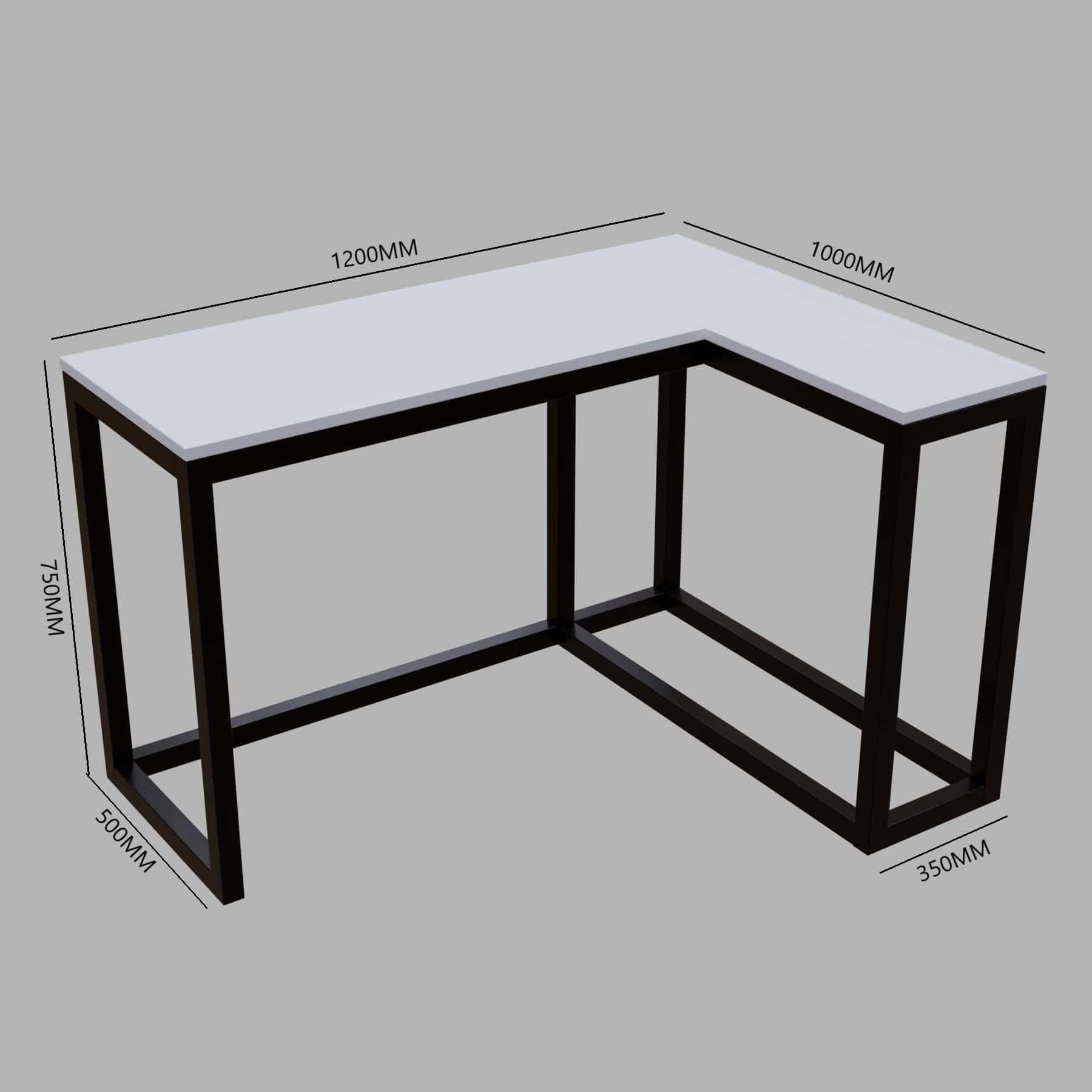 Teresa L Shaped Study Table in White Color - Ouch Cart