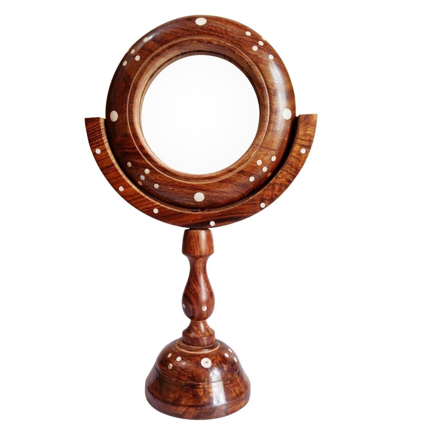 Round Portable Makeup Mirror with Stand - Ouch Cart