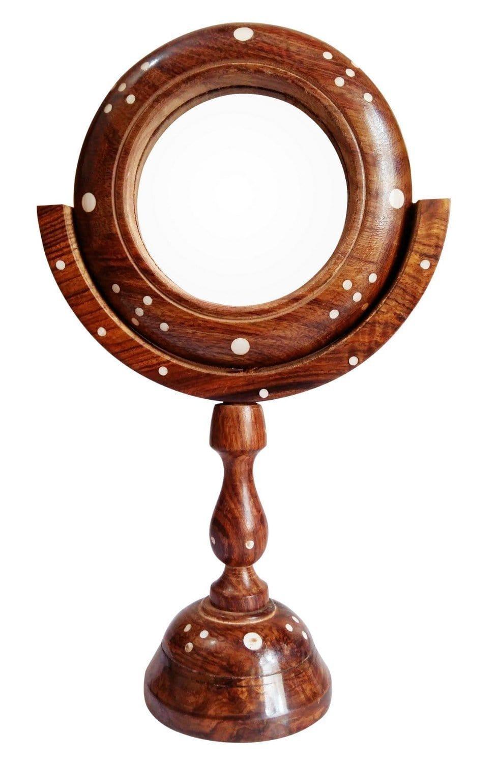 Round Portable Makeup Mirror with Stand - Ouch Cart