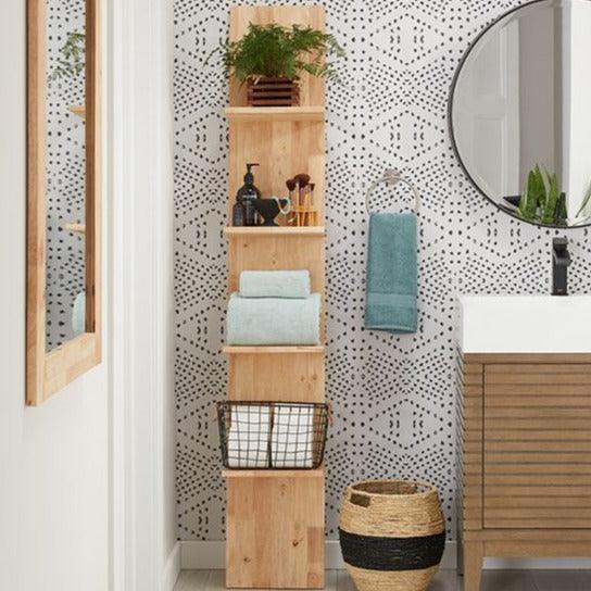 DIY Rustic/Aesthetic Bathroom Shelves Towel Holder By Miza - Ouch Cart