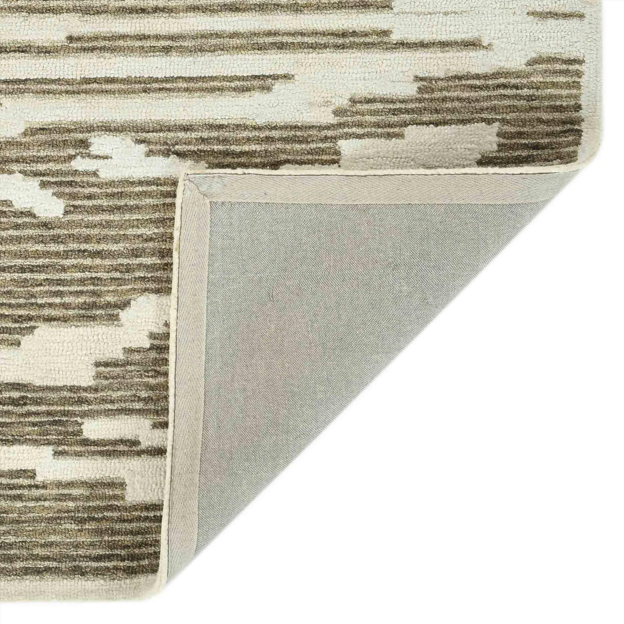 Beige Wool Chicago 8x10 Feet Hand-Tufted Carpet Rug - Ouch Cart