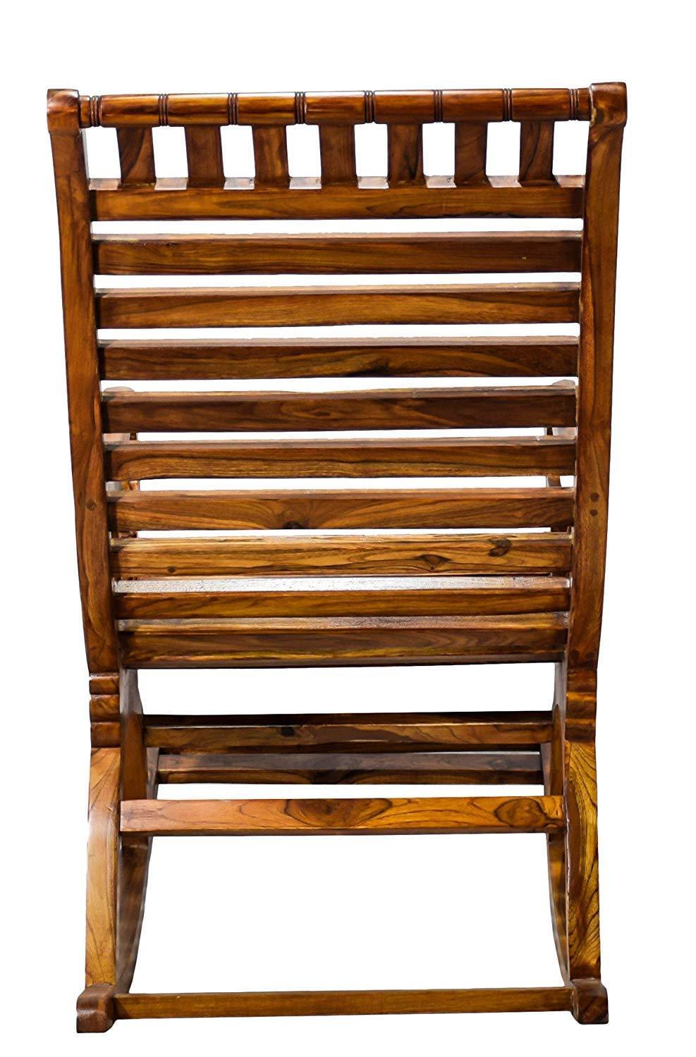 Teak Wood Smart Rocking Chair Natural Teak Finish - Ouch Cart