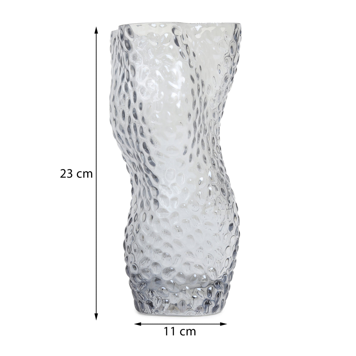 Dimple Glass Vase Amber