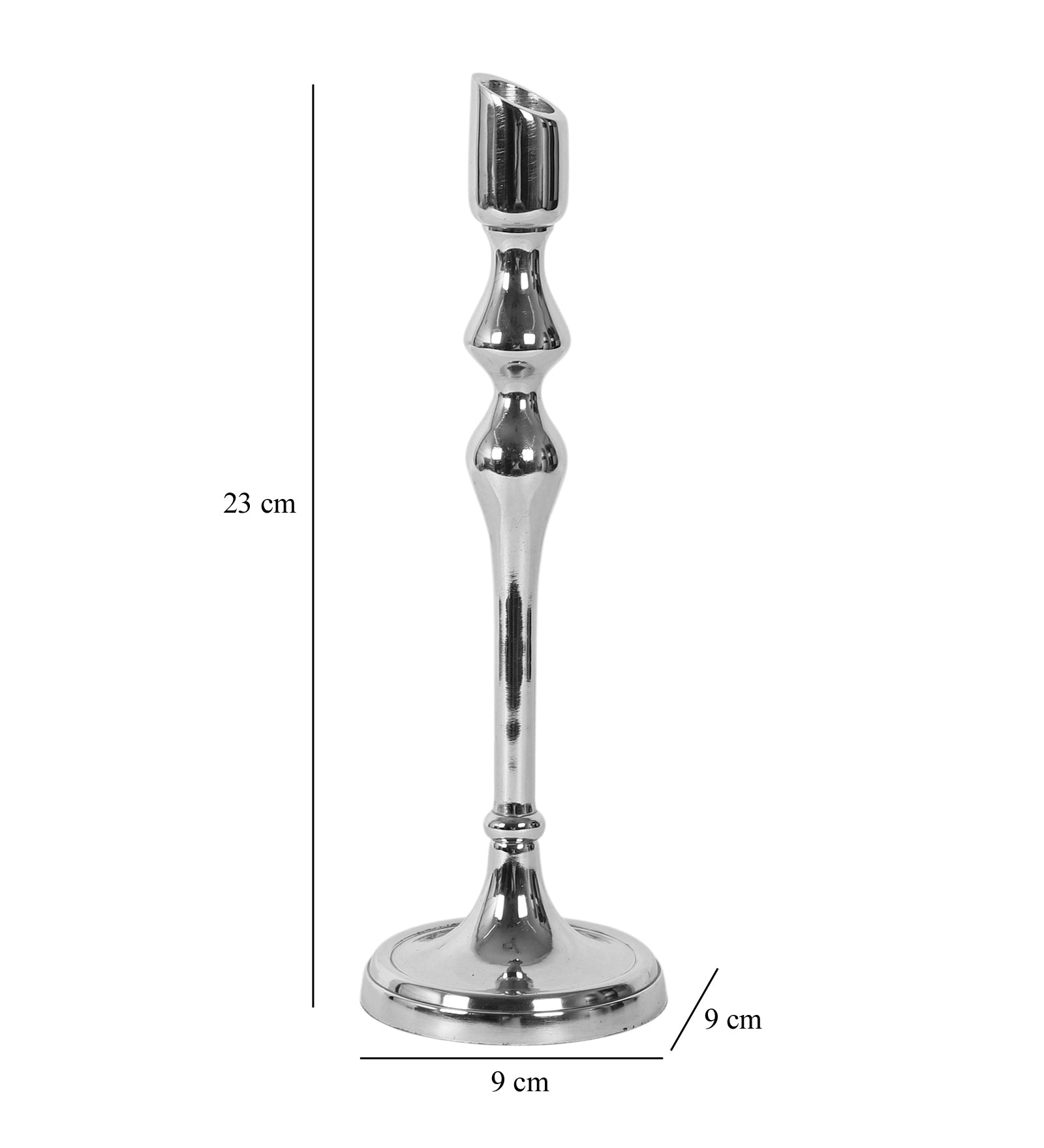Lumora Large Silver Candleholder