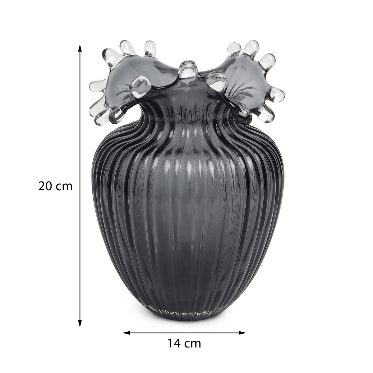 Gatsby Grey Glass Vase Large
