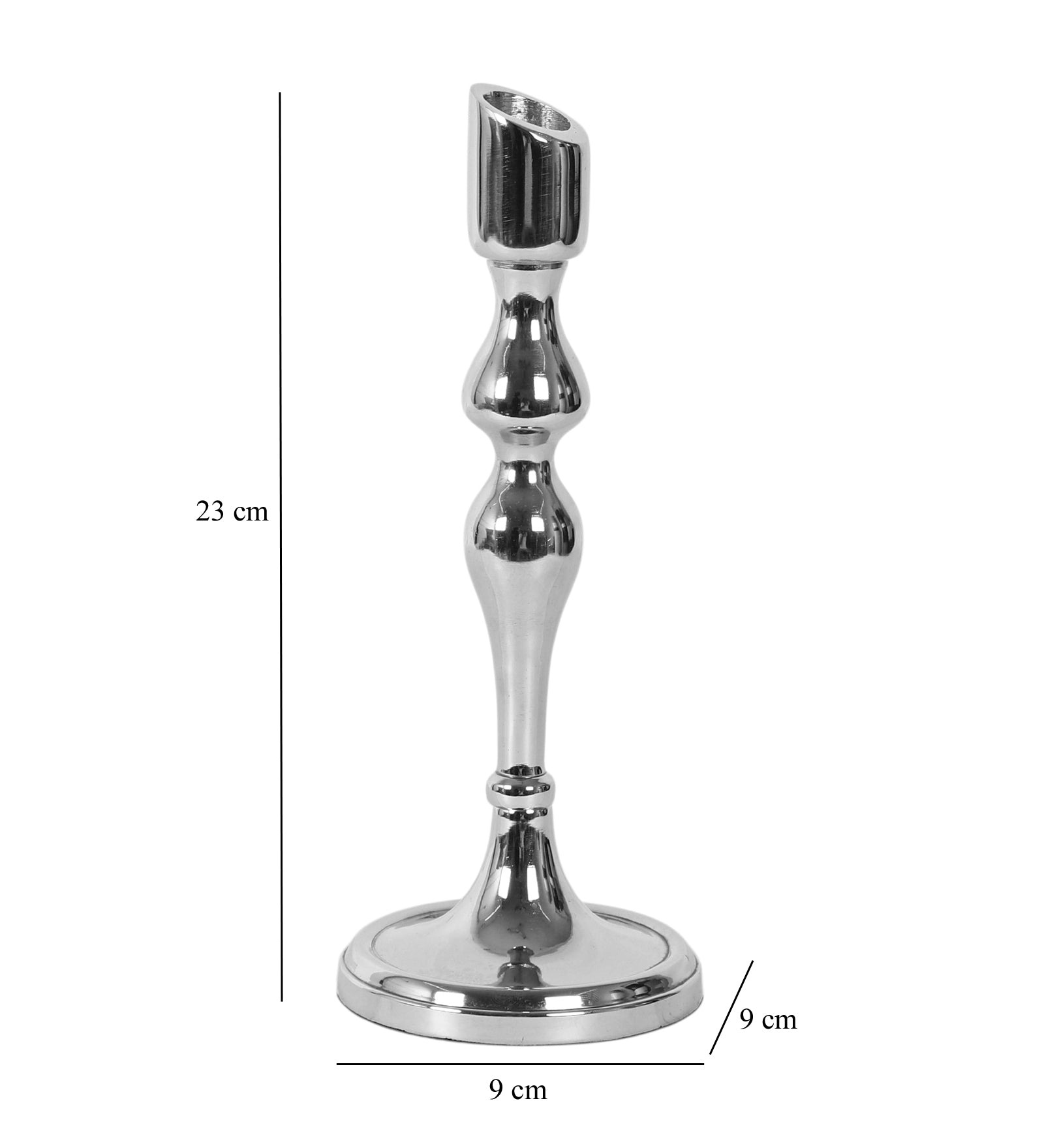 Lumora Small Silver Candleholder