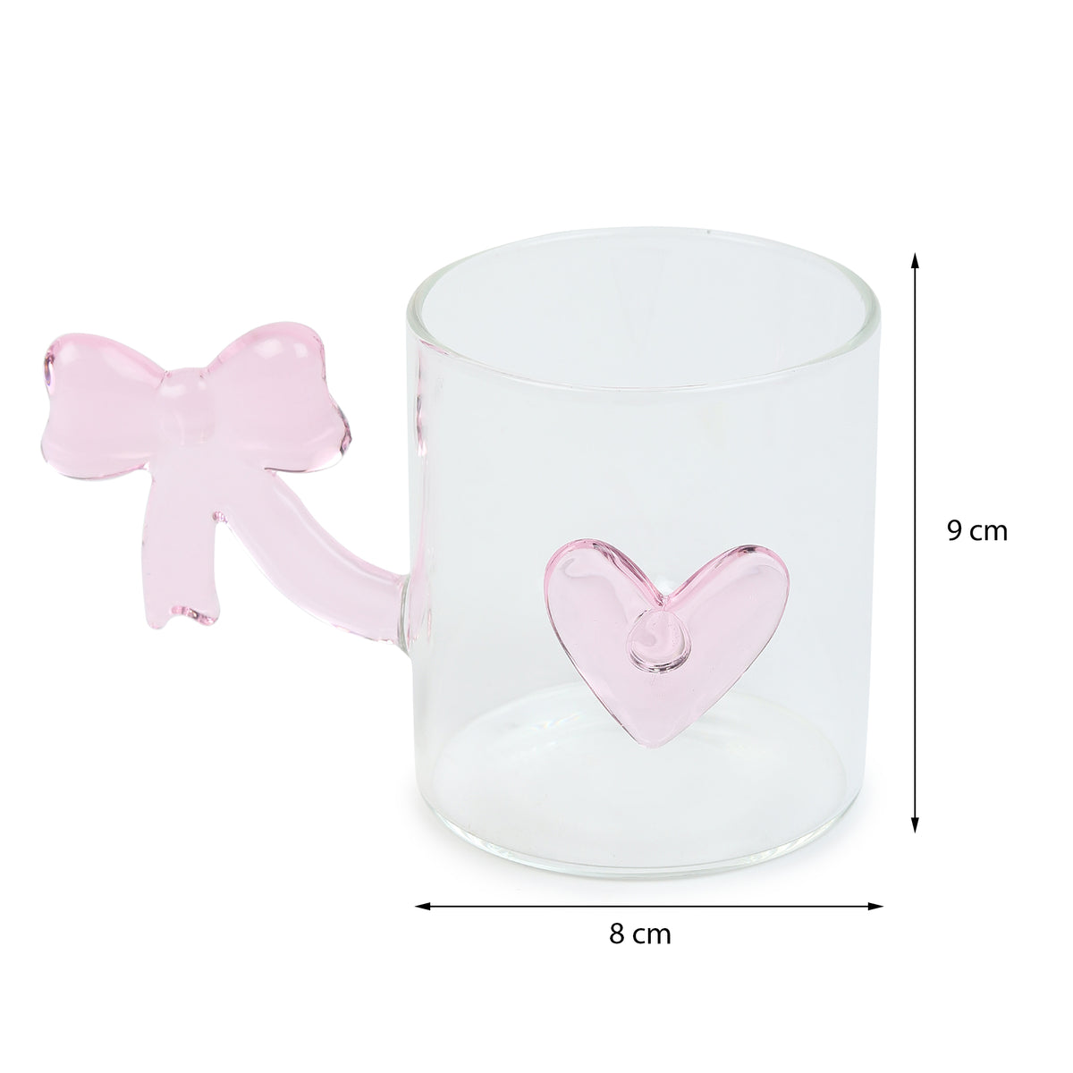 Bowed Heart Glass Cup - Ouchcart