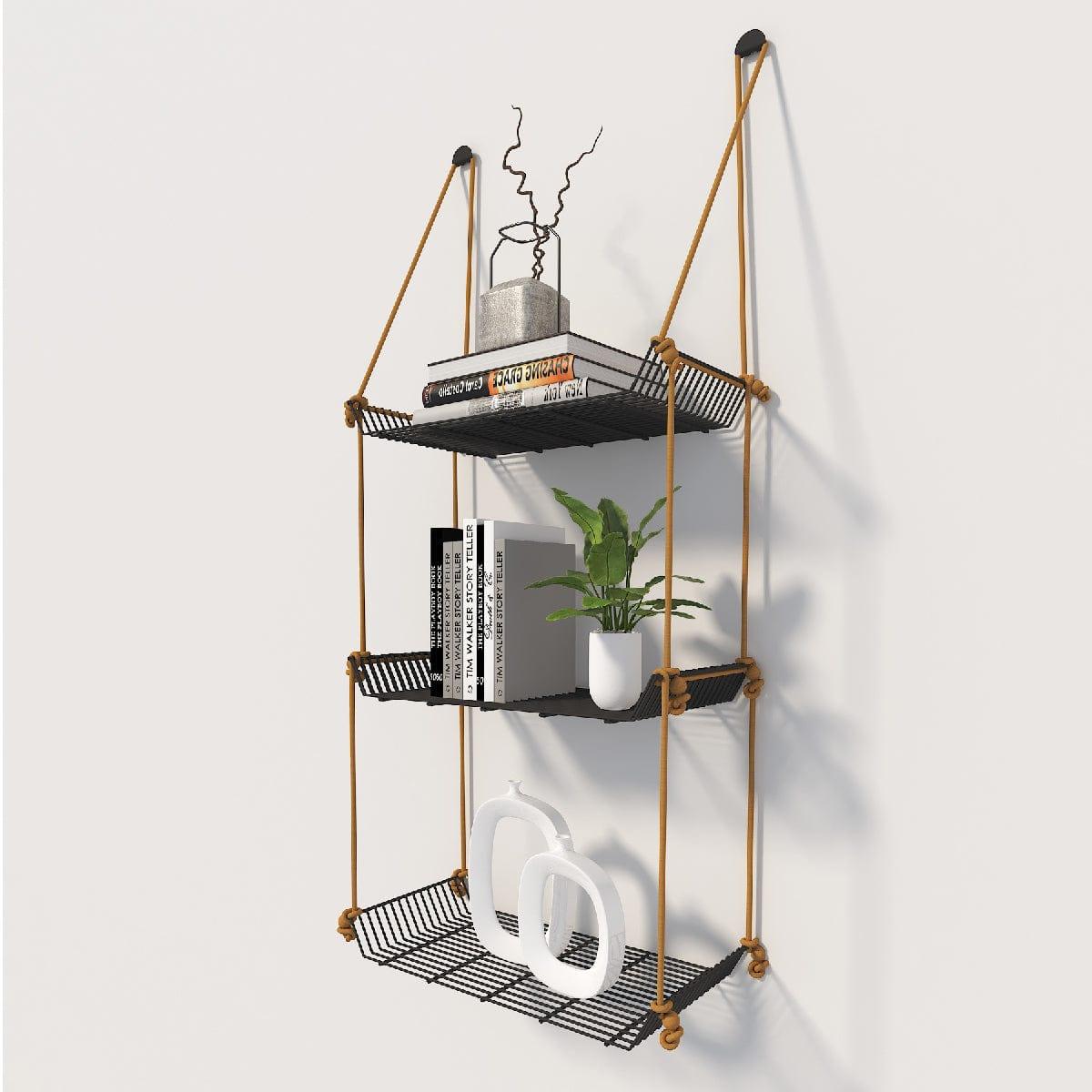 WALL DÉCOR SHELF 3 TIER GREY - Ouch Cart 