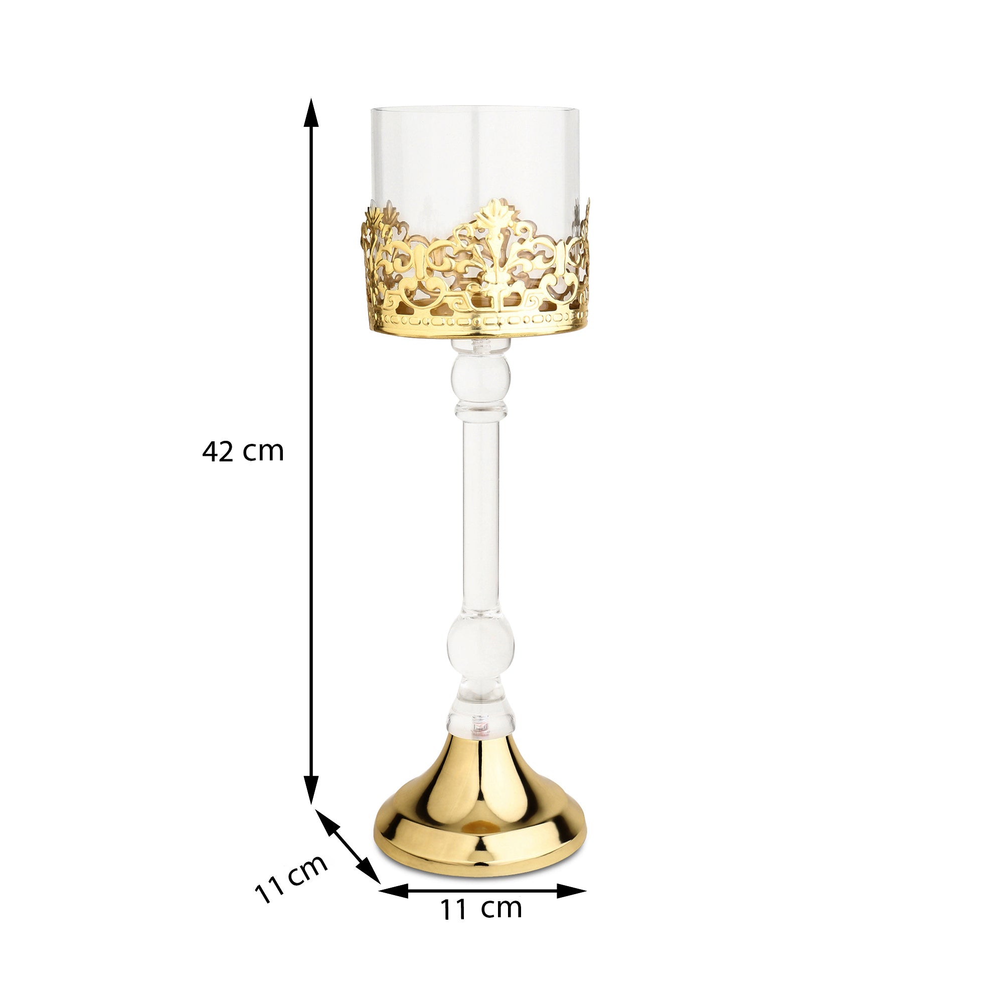 Aurum Crest Pillar Candle Holder Big