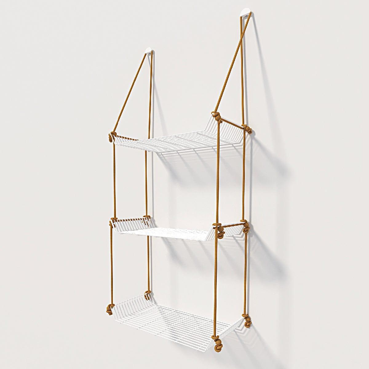 WALL DÉCOR SHELF 3 TIER WHITE - Ouch Cart 