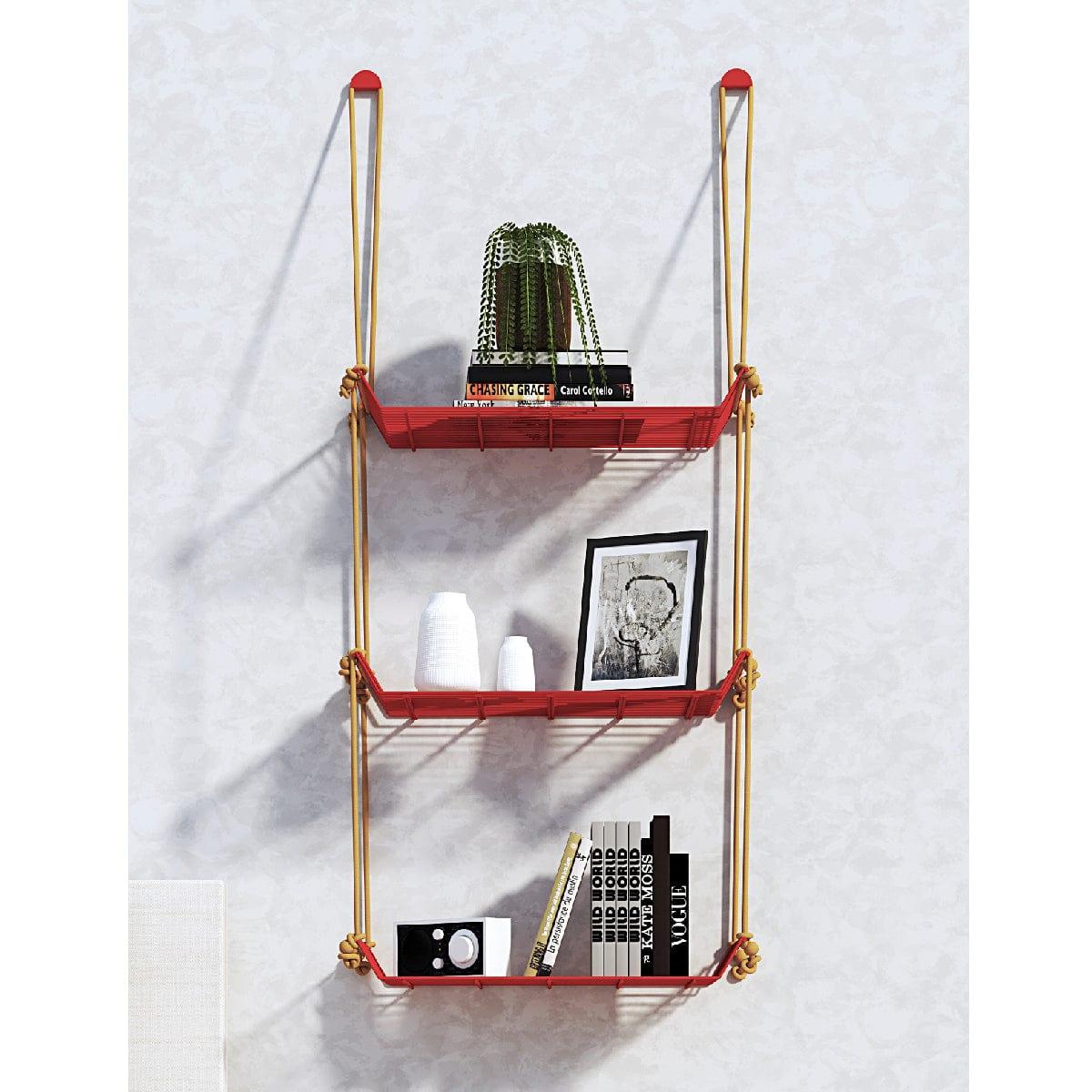 WALL DÉCOR SHELF 3 TIER RED - Ouch Cart 