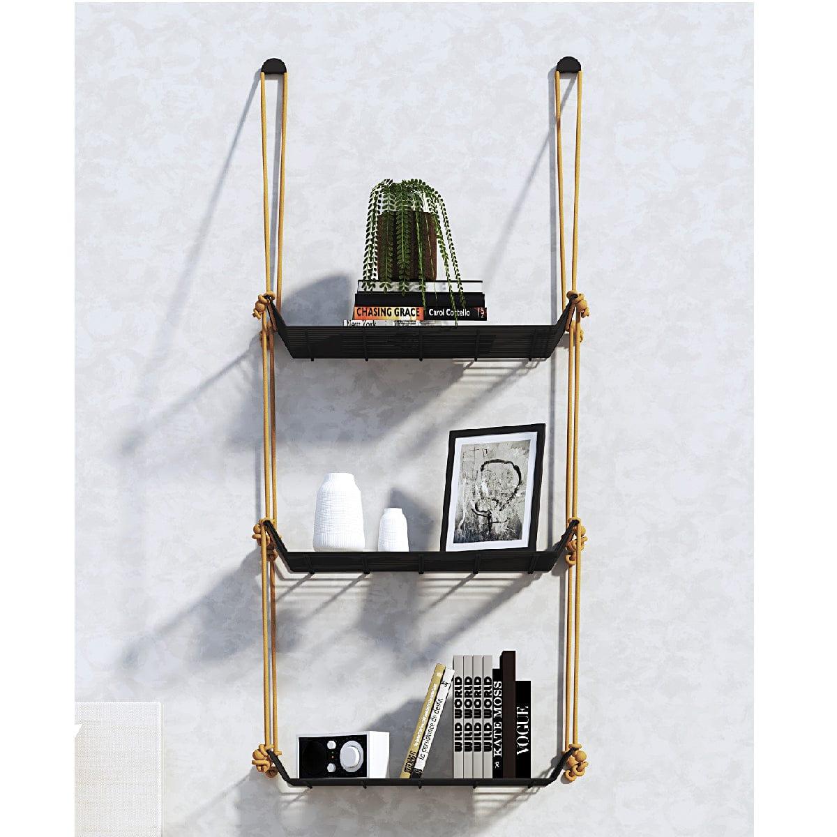 WALL DÉCOR SHELF 3 TIER GREY - Ouch Cart 