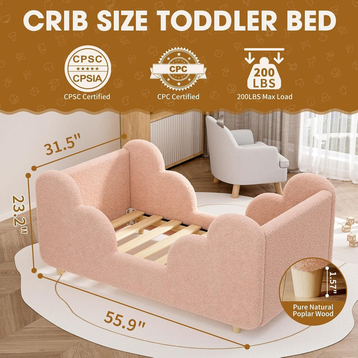 Premium Pink Single Kids Bed Ouch Cart